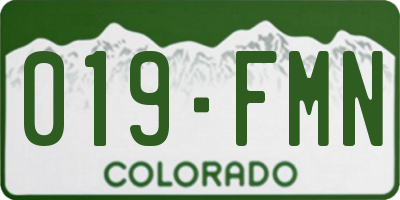 CO license plate 019FMN