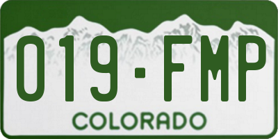CO license plate 019FMP