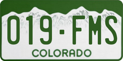 CO license plate 019FMS