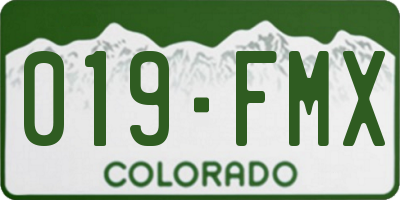 CO license plate 019FMX