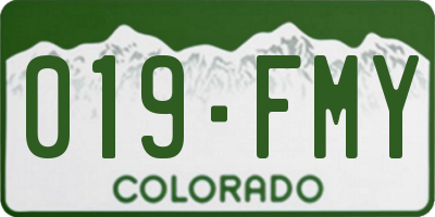 CO license plate 019FMY
