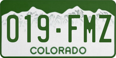 CO license plate 019FMZ