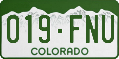 CO license plate 019FNU