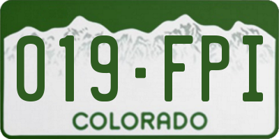 CO license plate 019FPI