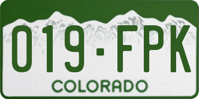 CO license plate 019FPK