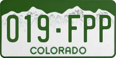 CO license plate 019FPP
