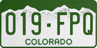 CO license plate 019FPQ