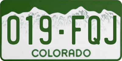 CO license plate 019FQJ