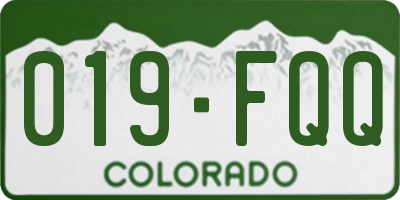 CO license plate 019FQQ