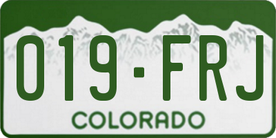 CO license plate 019FRJ