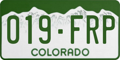 CO license plate 019FRP
