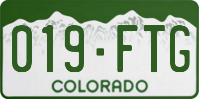 CO license plate 019FTG