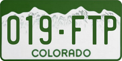 CO license plate 019FTP