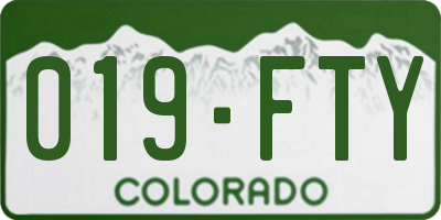 CO license plate 019FTY