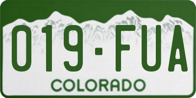 CO license plate 019FUA