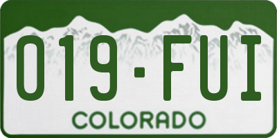 CO license plate 019FUI