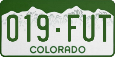 CO license plate 019FUT