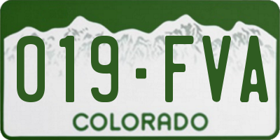 CO license plate 019FVA