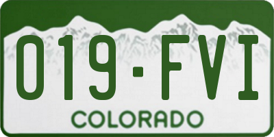 CO license plate 019FVI
