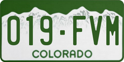 CO license plate 019FVM