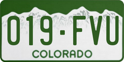 CO license plate 019FVU