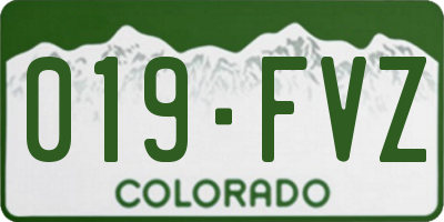 CO license plate 019FVZ