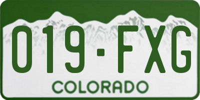 CO license plate 019FXG
