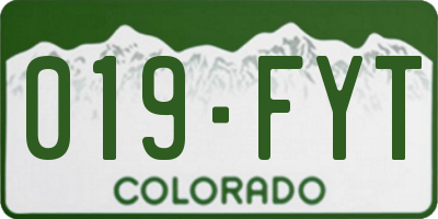 CO license plate 019FYT