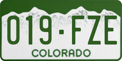 CO license plate 019FZE