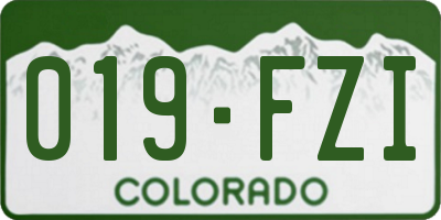 CO license plate 019FZI