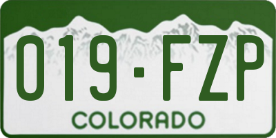 CO license plate 019FZP