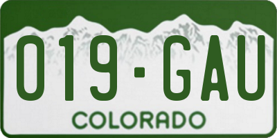 CO license plate 019GAU