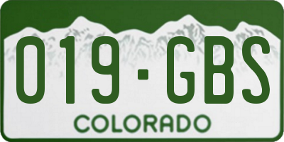 CO license plate 019GBS