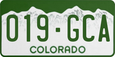 CO license plate 019GCA