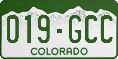 CO license plate 019GCC