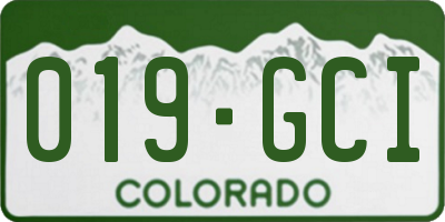 CO license plate 019GCI
