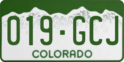 CO license plate 019GCJ