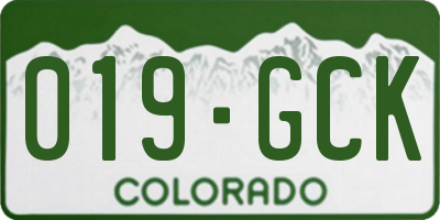 CO license plate 019GCK