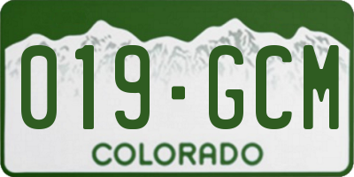 CO license plate 019GCM