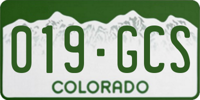 CO license plate 019GCS