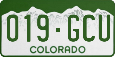 CO license plate 019GCU