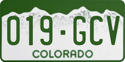 CO license plate 019GCV
