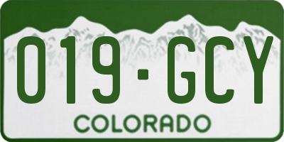CO license plate 019GCY