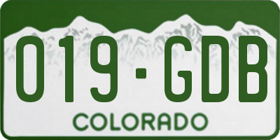CO license plate 019GDB
