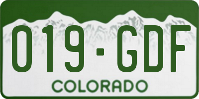CO license plate 019GDF
