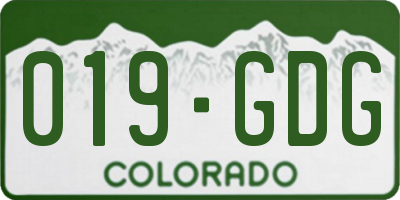 CO license plate 019GDG