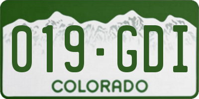 CO license plate 019GDI
