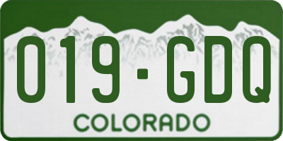 CO license plate 019GDQ