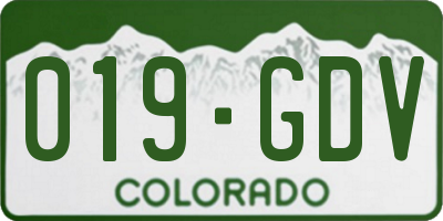 CO license plate 019GDV