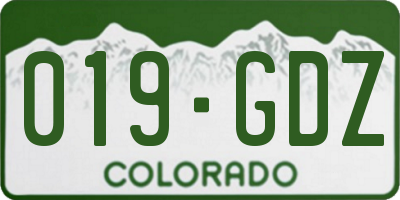 CO license plate 019GDZ